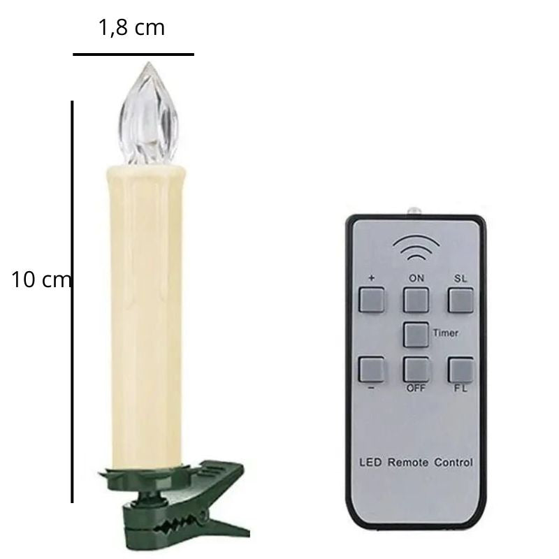 Bougie De Noël LED Cierge Déco Sapin avec Télécommande
