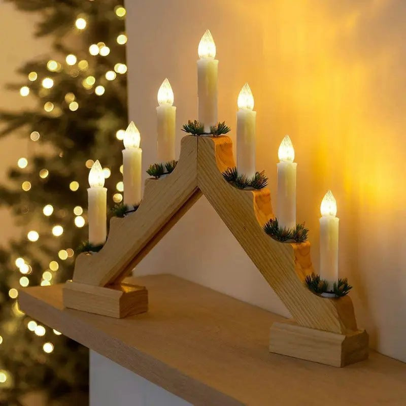 Bougie De Noël LED Cierge Déco Sapin avec Télécommande
