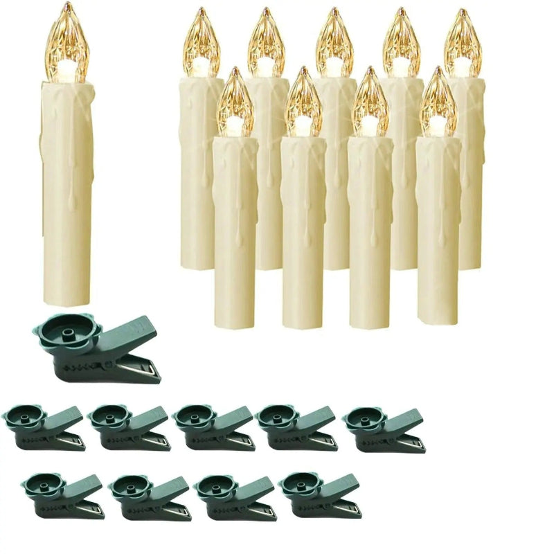 Bougie De Noël LED Cierge Déco Sapin avec Télécommande