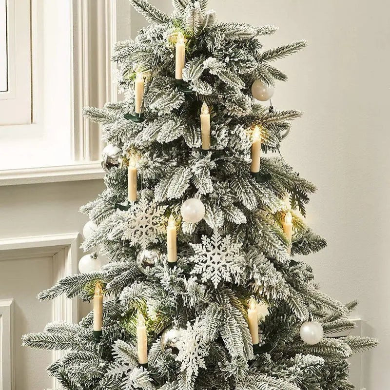 Bougie De Noël LED Cierge Déco Sapin avec Télécommande